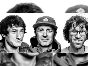 Outdoor apparel company The North Face confirmed Thursday that American Jess Roskelley and Austrians David Lama and Hansjorg Auer disappeared while attempting to climb the east face of Howse Peak on the Icefields Parkway. They were reported overdue on Wednesday. David Lama, left to right, Jess Roskelley and Hansjorg Auer are seen in a composite image of three undated handout images. The North Face said the three professional climbers are members of its Global Athlete Team. (THE CANADIAN PRESS/HO-The North Face)