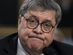 Attorney General William Barr appears before a House Appropriations subcommittee on Capitol Hill in Washington, Tuesday, April 9, 2019.