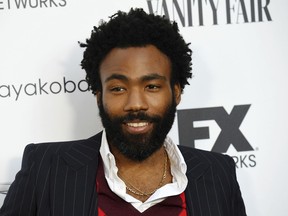 In this Sept. 16, 2018 file photo, Donald Glover, creator and star of the FX series "Atlanta," and a musician who performs under the name Childish Gambino, poses at a private cocktail party to celebrate the FX network's Emmy nominations in Los Angeles.