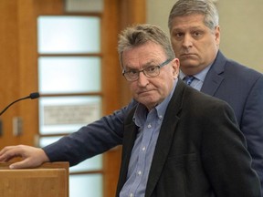 Sterling Van Wagenen, left, pleads guilty during his initial appearance in American Fork, Utah, on Tuesday, April 30, 2019.