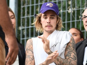 Justin Bieber attends the John Elliott front row during New York Fashion Week: The Shows on Sept. 6, 2018 in New York City.  (Theo Wargo/Getty Images for NYFW: The Shows)