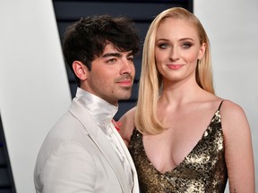 Joe Jonas and Sophie Turner attend the 2019 Vanity Fair Oscar Party hosted by Radhika Jones at Wallis Annenberg Center for the Performing Arts on Feb.24, 2019 in Beverly Hills, Calif  (Dia Dipasupil/Getty Images)