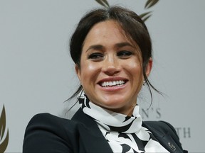 Britain's Meghan, Duchess of Sussex takes part in a panel discussion convened by the Queen's Commonwealth Trust to mark International Women's Day in London on March 8, 2019.