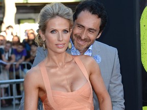 Stefanie Sherk and actor Demian Bichir arrives at the premiere of Universal Pictures' "Savages" at Westwood Village on June 25, 2012 in Los Angeles, Calif.  (Michael Buckner/Getty Images)