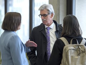 Peter Wedlake, appointed by the courts as the chief restructuring officer for QuadrigaCX, stands outside Nova Scotia Supreme Court in Halifax on Monday, April 8, 2019. THE CANADIAN PRESS/Andrew Vaughan