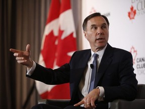 Liberal Finance Minister Bill Morneau speaks to a Toronto business breakfast crowd about the 2019 federal budget on Wednesday ,March 20, 2019. Jack Boland/Toronto Sun