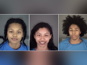 Left to right: Oasis Shakira McLeod, 18, Jeniyah McLeod, 19, and Cecilia Eunique Young, 19. (Pasco County Sheriff's Office photos)