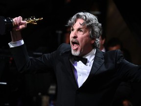 This handout photo released by A.M.P.A.S. shows director Peter Farrelly, winner of Best Picture and Best Original Screenplay for "Green Book," backstage during the 91st Annual Academy Awards at the Dolby Theatre in Hollywood, Calif., on Feb. 24, 2019.