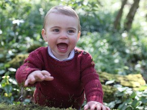 An undated handout photograph released by Kensington Palace on April 22, 2019 and taken by Catherine, Duchess of Cambridge, shows her son Britain's Prince Louis of Cambridge at their home in Anmer, Norfolk. (THE DUCHESS OF CAMBRIDGE/AFP/Getty Images)