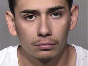 Joshua Gonzalez is pictured in this April 4, 2019 booking photo provided by the Maricopa County Sheriff's Office. (Maricopa County Sheriff's Office via AP)