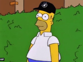 Homer Simpson wears an Ottawa Senators cap in the team's response to being mocked in an episode of The Simpsons.