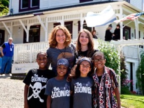 This June, 2014, file photo shows some of the Hart family at the annual celebration of "The Goonies" movie in Astoria, Ore.
