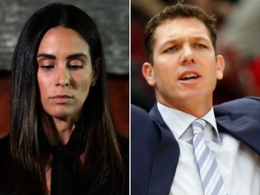 Former sports reporter Kelli Tennant (L) has accused Los Angeles Kings coach Luke Walton of sex assault.