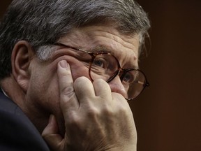 In this Jan. 15, 2019, file photo, William Barr takes questions at his confirmation hearing to become President Trump's top law enforcement officer, on Capitol Hill in Washington. Attorney General William Barr is expected to be asked about the Mueller report when he goes before a House Appropriations subcommittee Tuesday, April 9, 2019, to testify on his request for the Justice Department budget.