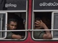 Soldiers return to their base following an operation searching for explosives and suspects tied to a local group of Islamic State militants in Kalmunai, Sri Lanka, Monday, April 29, 2019. The Catholic Church in Sri Lanka on Monday has urged the government to crack down on Islamic extremists with more vigor "as if on war footing" in the aftermath of the Easter bombings.