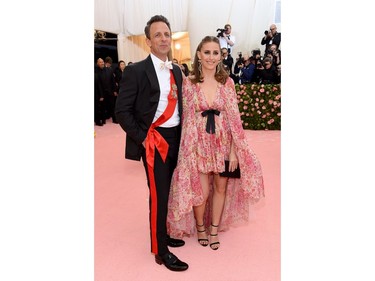 Seth Meyers and Alexi Ashe attend the 2019 Met Gala Celebrating Camp: Notes on Fashion at Metropolitan Museum of Art on May 6, 2019 in New York City.