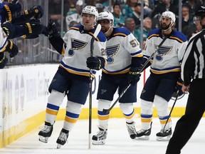Blues' Vince Dunn is still out after taking a puck in the mouth.