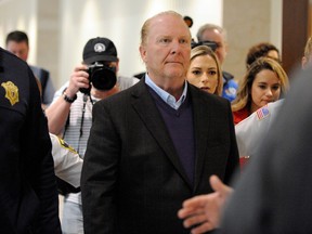 U.S. celebrity chef Mario Batali exits courtroom 17 at Boston Municipal Court on May 24, 2019, in Boston, Massachusetts. (JOSEPH PREZIOSO/AFP/Getty Images)