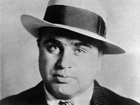 Chicago gangster Al Capone has his photo taken while in custody in Philadelphia, May 18, 1929, on charges of carrying concealed weapons.