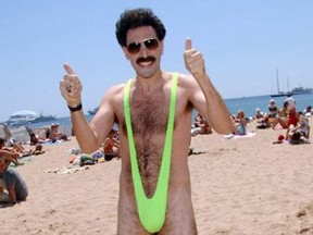 Sacha Baron Cohen as Borat.