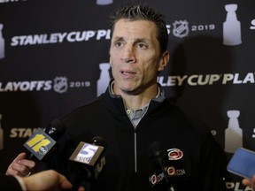 Carolina coach Rod Brind'Amour apologized to fans for the Hurricanes' Game 4 performance, when they were swept from the Eastern Conference final by the Boston Bruins. “That was a dud game for them to come watch,” he said.