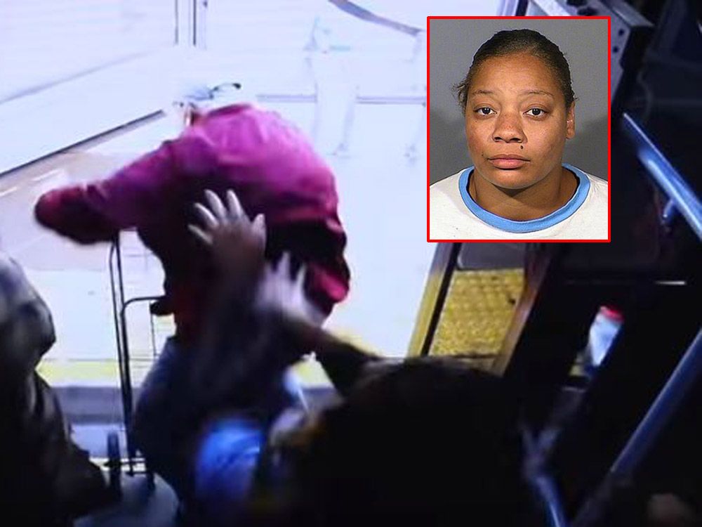 Vegas cops release video of senior pushed off bus, woman charged with ...