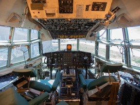 In this Tuesday, May 14, 2019 photo, a converted C-130 is a new STEM education classroom at Hill Aerospace Museum in Ogden, Utah.