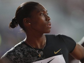 South Africa's Caster Semenya competes in the women's 800m final during the Diamond League in Doha, Qatar, May 3, 2019.