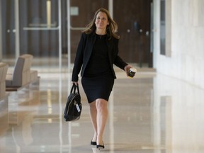 Foreign Affairs Minister Chrystia Freeland walks to a committee hearing in Ottawa, Tuesday May 28, 2019.