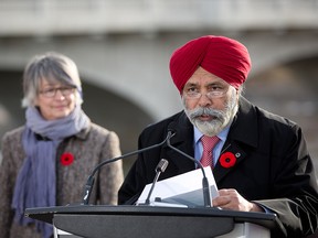 Calgary Skyview MP Darshan Kang speaks in Calgary at the announcement of federal infrastructure funding for flood protection on Thursday November 10, 2016.