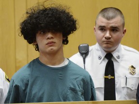 Mathew Borges, 15, attends his arraignment in Lawrence District Court in Lawrence, Mass, Monday, Dec. 5, 2016 (Paul Bilodeau/The Eagle-Tribune via AP, Pool)