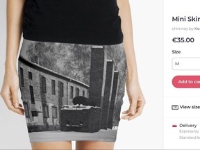 A screen grab made Wednesday May 8, 2019 from the site of an online vendor showing an Auschwitz themed product for sale. (Photo via AP)
