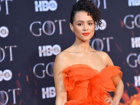 British actress Nathalie Emmanuel arrives for the "Game of Thrones" eighth and final season premiere at Radio City Music Hall on April 3, 2019 in New York city. (ANGELA WEISS/AFP/Getty Images)