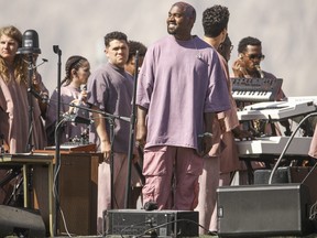Kanye West performs Sunday Service during the 2019 Coachella Valley Music And Arts Festival on April 21, 2019 in Indio, Calif. (Rich Fury/Getty Images for Coachella)