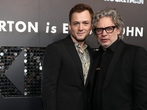 Taron Egerton, left, and Dexter Fletcher attend the "Rocketman" Australian premiere on May 25, 2019 in Sydney. (Mark Metcalfe/Getty Images for Paramount Pictures)
