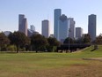 A look at the Houston skyline from Buffalo Bayou Park, one of the many green spaces near or in downtown. (DAVE POLLARD)