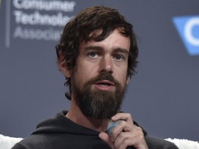 Twitter CEO Jack Dorsey speaks during a press event at CES 2019 at the Aria Resort & Casino on Jan. 9, 2019 in Las Vegas.