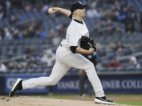 New York Yankees pitcher James Paxton delivers against the Minnesota Twins on Friday, May 3, 2019, in New York. (AP Photo/Frank Franklin II)