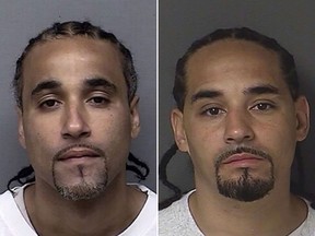 Richard Jones (L), who was wrongfully convicted of a 1999 robbery that he said may have been committed by a look-alike, is now facing a U.S. federal indictment. Ricky Amos (R) was later found to have possibly committed the robbery but he was never charged as the statute of limitations had passed.