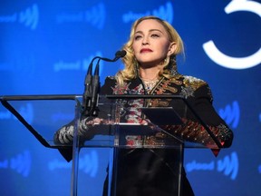 Madonna speaks onstage during the 30th Annual GLAAD Media Awards New York at the New York Hilton Midtown in New York City on May 4, 2019.