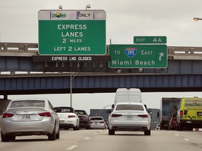 Vehicles are seen on Interstate 95 as people prepare for the busy Memorial Day travel weekend on May 24, 2019 in Miami, Florida. (Joe Raedle/Getty Images)