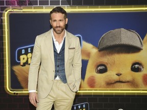 Actor Ryan Reynolds attends the premiere of "Pokemon Detective Pikachu" at Military Island in Times Square on Thursday, May 2, 2019, in New York.