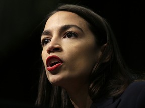 In this April 5 2019, file photo, Rep. Alexandria Ocasio-Cortez, D-N.Y., speaks during the National Action Network Convention in New York. (AP Photo/Seth Wenig, File)
