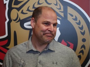 The Ottawa Senators' chief amateur scout, Trent Mann, talks about the team's pre-draft scouting meetings at Canadian Tire Centre in Ottawa on Thursday, May 16, 2019. Tony Caldwell