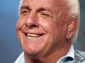 Ric Flair speaks onstage during the Discovery Communications portion of the 2017 Summer Television Critics Association Press Tour in Beverly Hills, Calif., July 26, 2017.