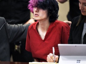 Devon Michael Erickson, the accused STEM School shooter, appears at the Douglas County Courthouse for his advisement hearing in Castle Rock, Colo., Wednesday, May 8, 2019. (Joe Amon/The Denver Post via AP, Pool)