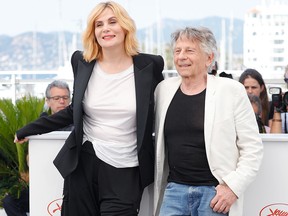 Director Roman Polanski and actress Emmanuelle Seigner attend the "Based on a True Story" photocall during the 70th annual Cannes Film Festival at Palais des Festivals on May 27, 2017 in Cannes, France.