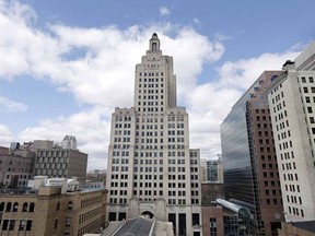 In this March 27, 2013 file photo, the so-called Superman Building, centre, stands among other buildings in downtown Providence, R.I. (AP Photo/Steven Senne, File)