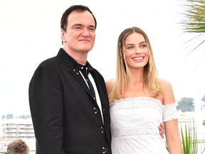 Quentin Tarantino and Margot Robbie at the "Once Upon a Time ... in Hollywood" press call at the Cannes Film Festival in Cannes, France on May 22, 2019