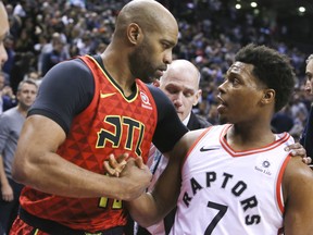 Kyle Lowry (right) and Vince Carter have both produced exciting moments in the Raptors' playoff history, but ultimately just letdowns.
